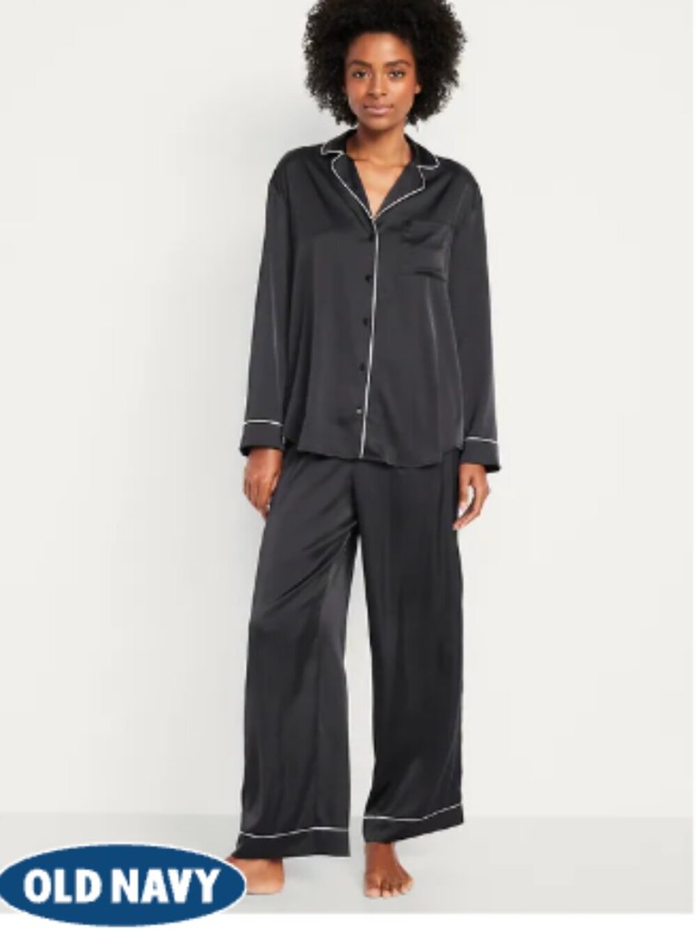 Old Navy Black Satin Pajama Set - Sizes XS, S, M or L